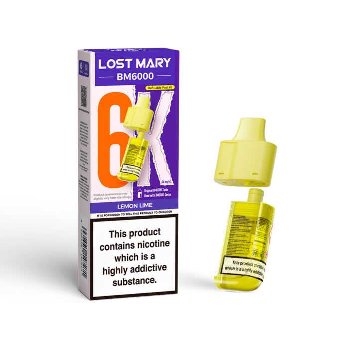 Lost Mary BM6000 vape device and packaging on a white background