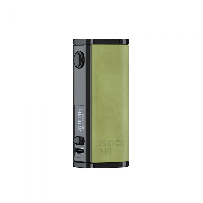 Vaping device with green and black design on a white background
