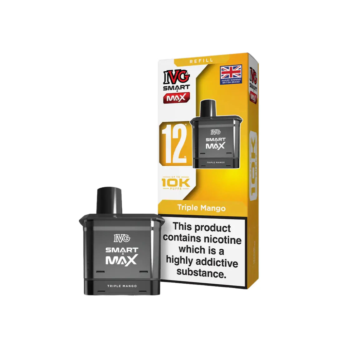 IVG Smart Max vaping device and refill pack on a white background