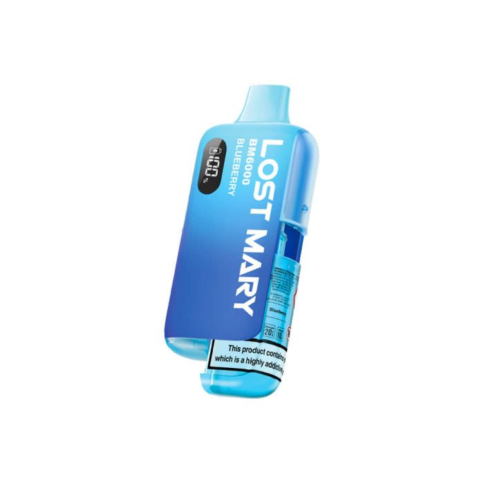 Blue Lost Mary refillable pod on a white background