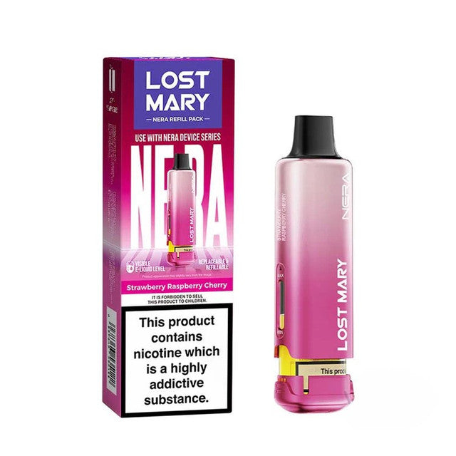 Lost Mary NERA vape device and packaging on a white background