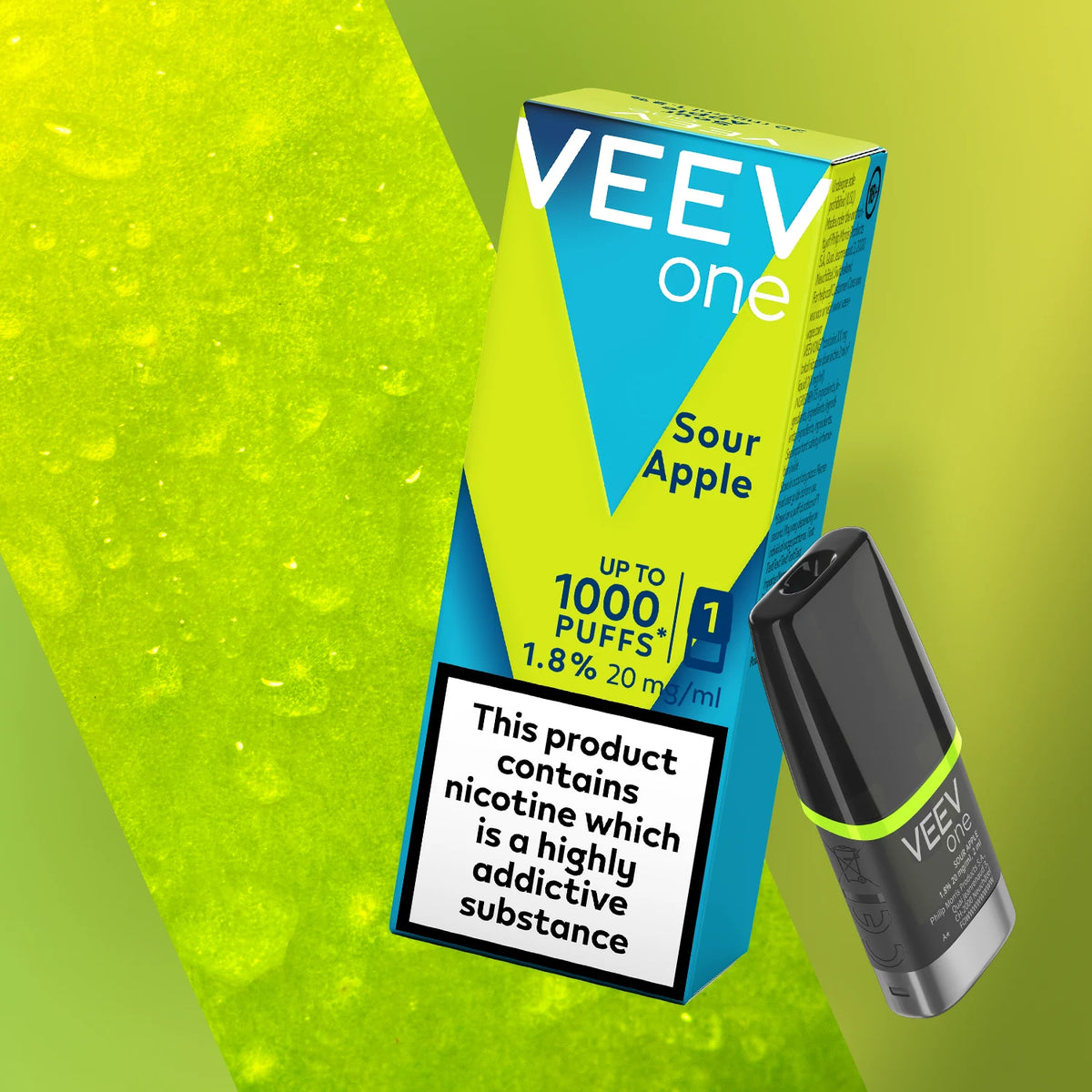 VEEV ONE Sour Apple single prefilled pod retail pack