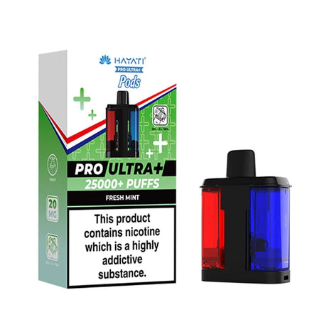 Vape device and packaging with label  fresh mint 
