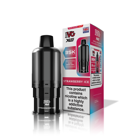 IVG Strawberry Ice vape device and packaging on a white background