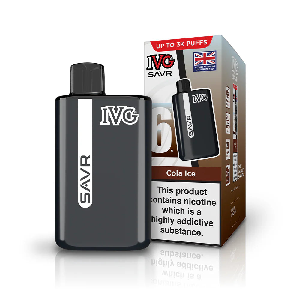 IVG SAVR vape device and packaging on a white background