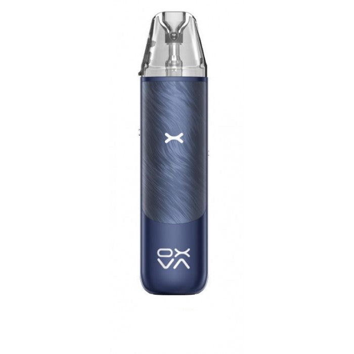 Blue vape device with 'OXVA' branding on a white background