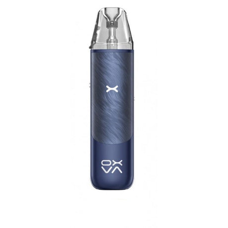 Blue vape device with 'OXVA' branding on a white background