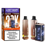 Lost Mary vaping devices and packaging on a white background