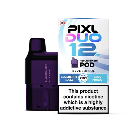 PIXL DUO 12 replacement pod for vape devices with packaging on a white background