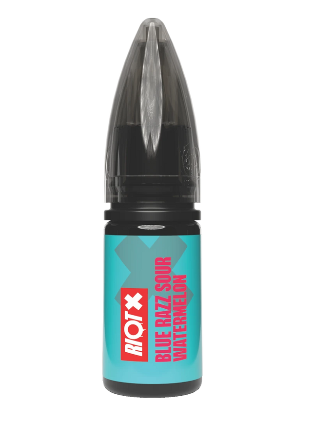 Riot X Blue Razz Sour Watermelon nicotine salt e-liquid bottle