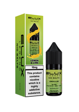 Elux Legend Nic Salts Lemon & Lime flavor packaging and bottle on a white background