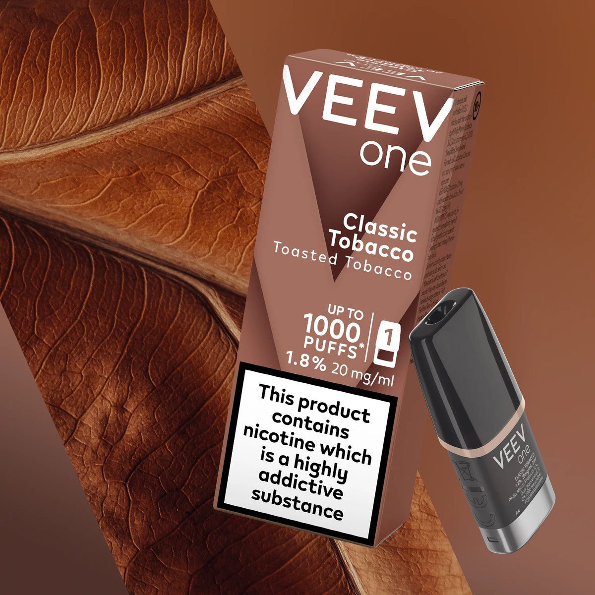 VEEV ONE Classic Tobacco single prefilled pod retail pack