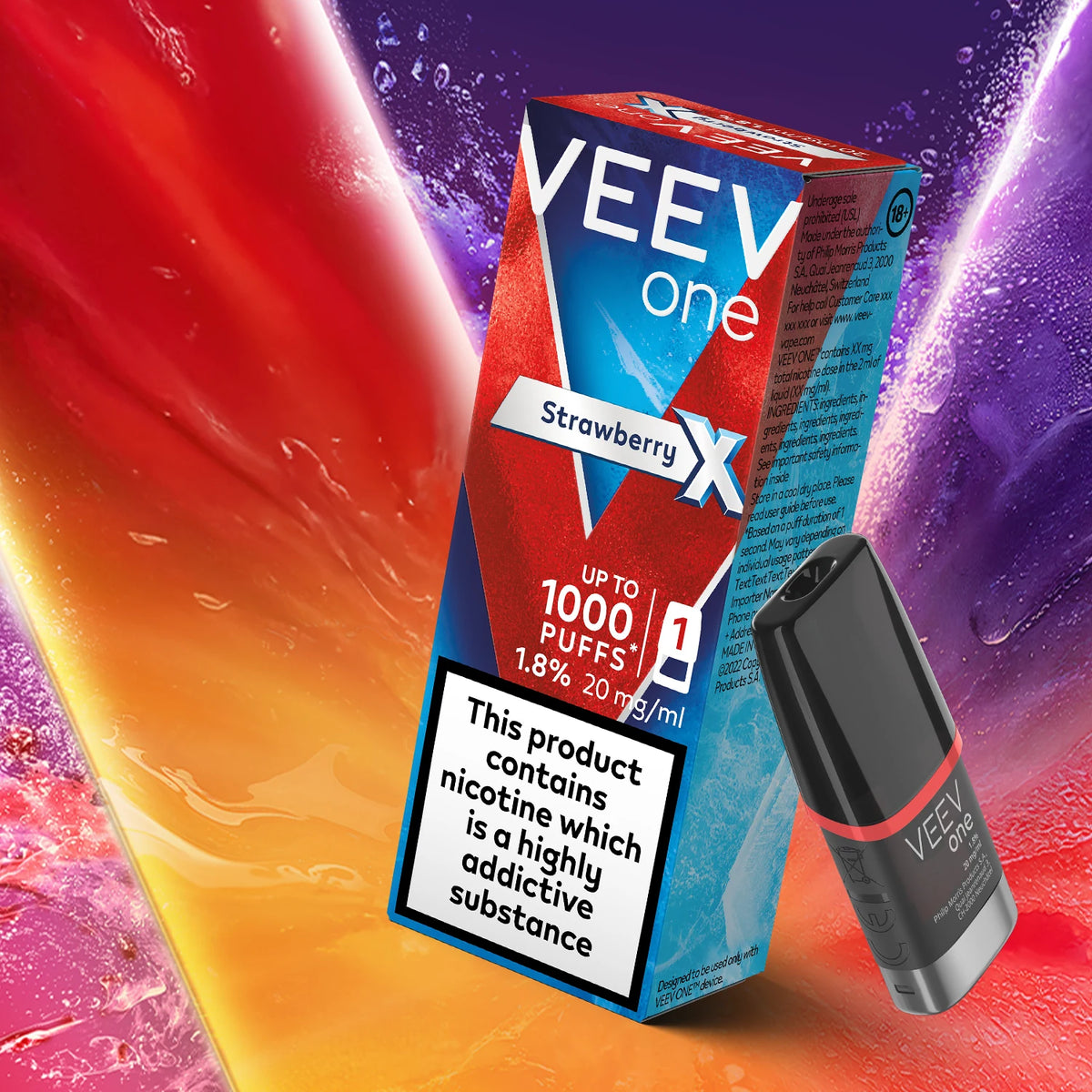 VEEV ONE Strawberry X single prefilled pod retail pack