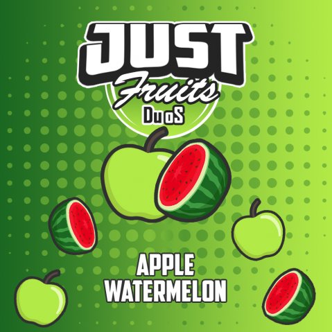 Just Fruits Duos Apple Watermelon 100ml (120ml Short Fill) Nicotine Free E-Liquid