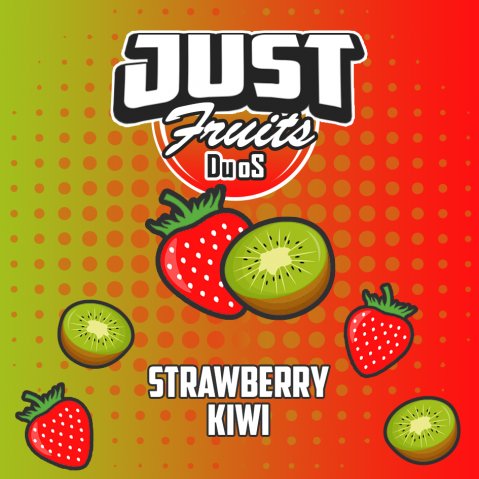 Just Fruits Duos Strawberry Kiwi 100ml (120ml Short Fill) Nicotine Free E-Liquid