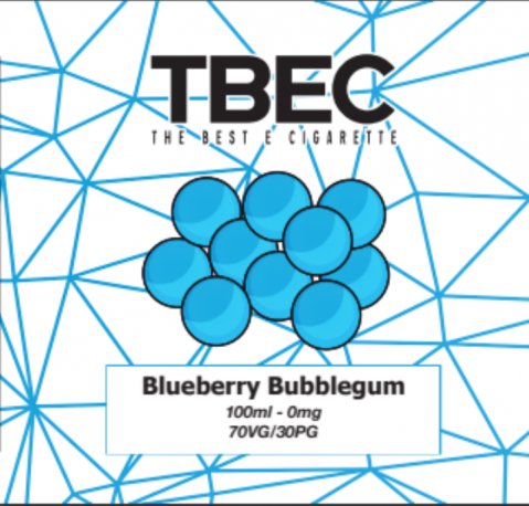 TBEC Blueberry Bubblegum 100ml (120ml Short Fill) Nicotine Free E-Liquid